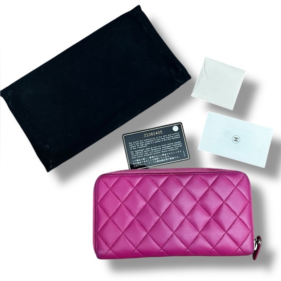 CHANEL Calfskin Matelasse CoCo Zip Around Wallet W/ COA - Picture 2 of 16